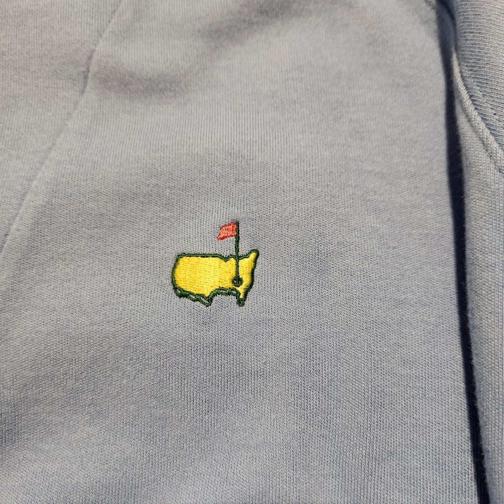 Masters Collection Mens Large 100% Pima Cotton, Blue 1/4 Zip Pullover